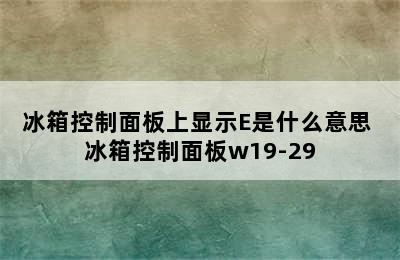 冰箱控制面板上显示E是什么意思 冰箱控制面板w19-29